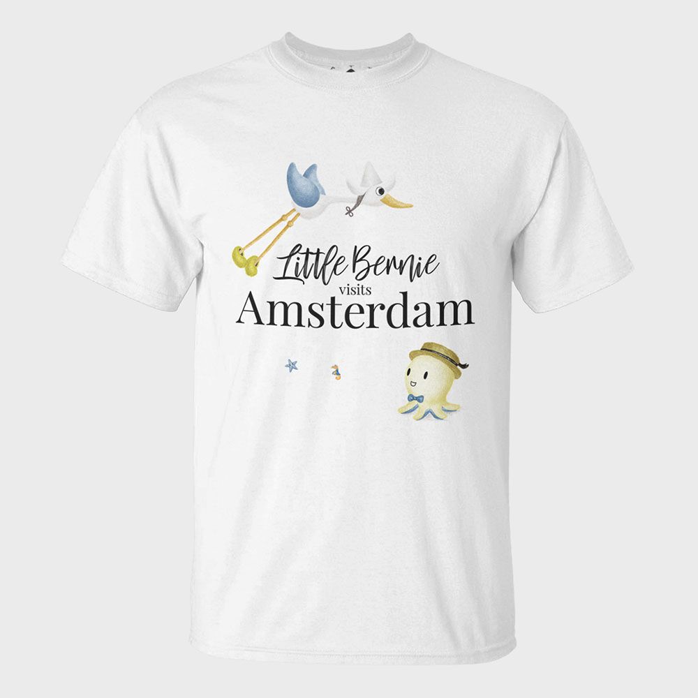 Shop-_0009_Little Bernie visits Amsterdam T-Shirt white